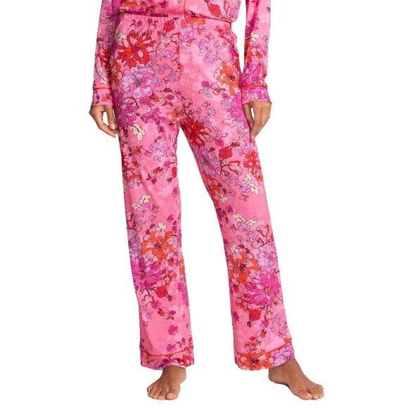 Johnny Was Carly Lobelia Pj Set Long Floral Home Lounge Sleepwear Pink 2 pc NEW - Picture 4 of 6